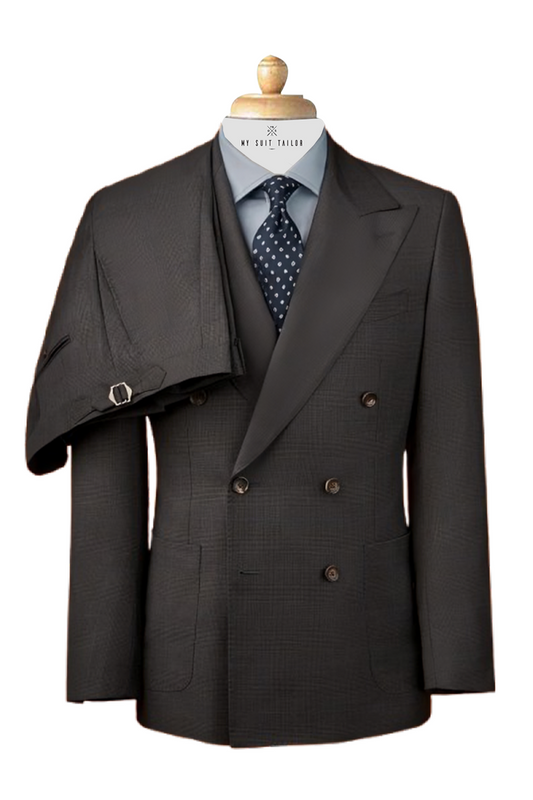 Dark grey Prince of Wales check suit – custom tailored men's formalwear
