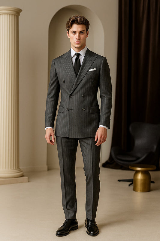 Grey Italian Pin Stripes Suit – VBC
