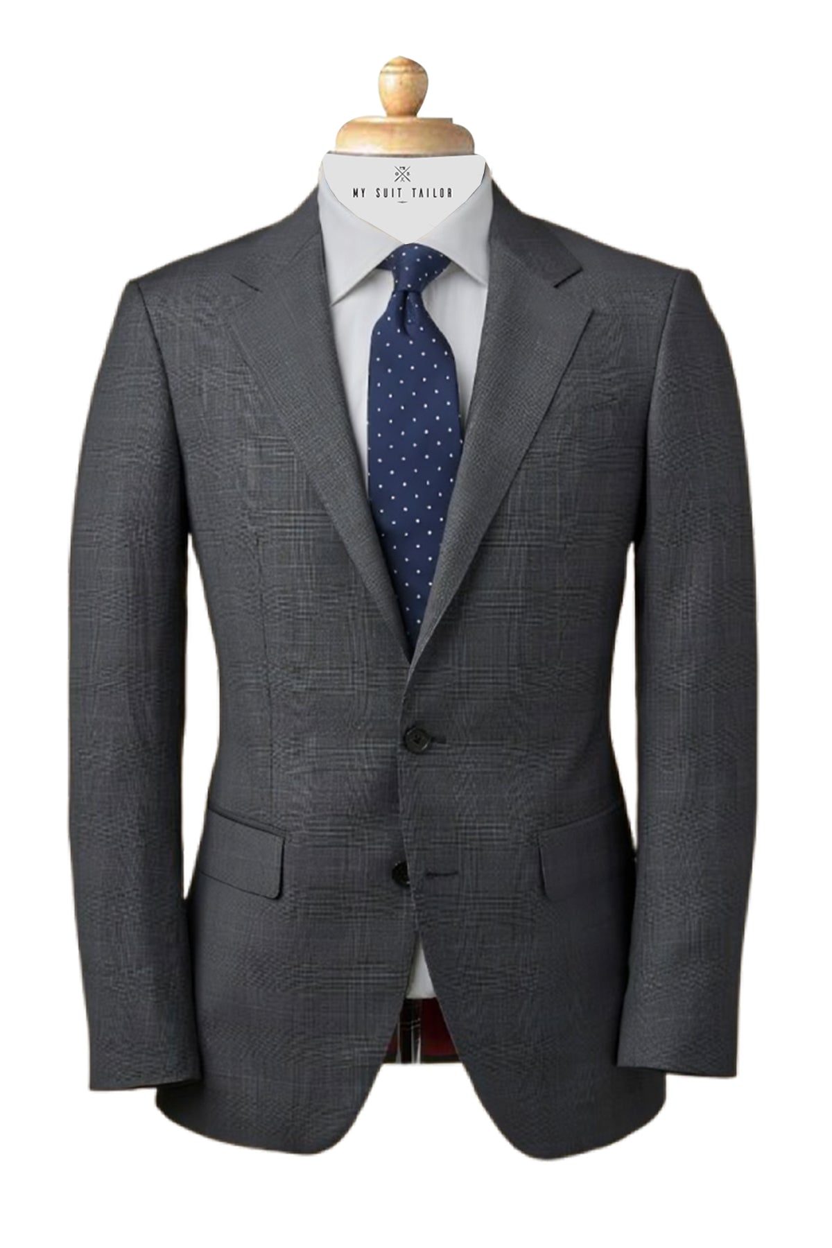 Grey Prince of Wales Check Wool Suit – Custom Business & Wedding Attire