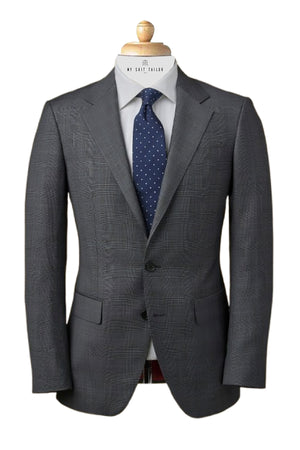 Grey Prince of Wales Check Wool Suit – Custom Business & Wedding Attire