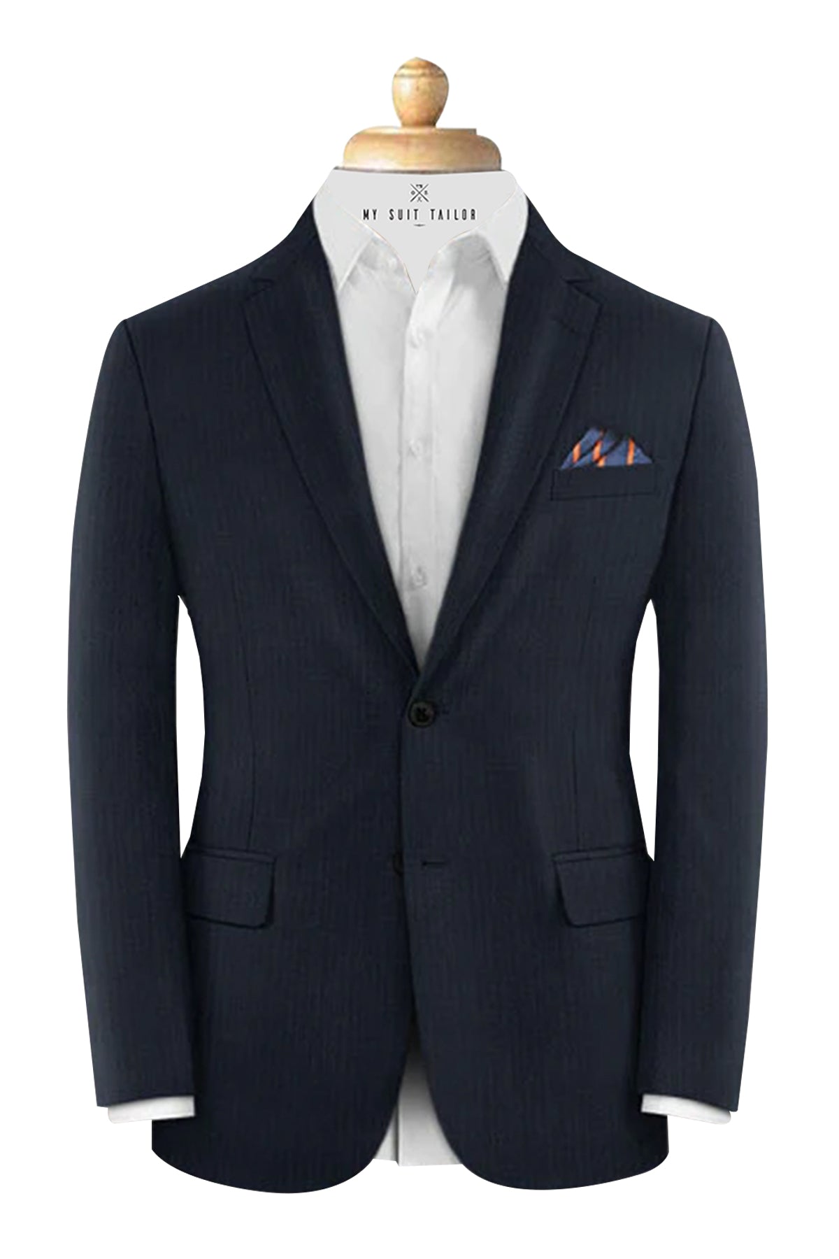 Tailored suit displayed on mannequin – custom menswear presentation