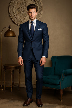 Custom-Tailored Navy Blue Suit for Men – Classic Elegance