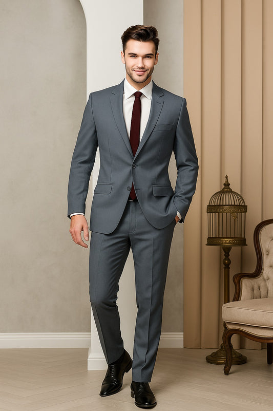 New York Grey Wool Suit – Custom Tailored Versatile Formal Suit for Men