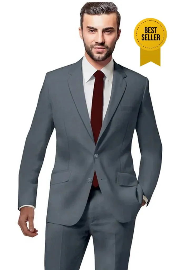 New York Grey Wool Suit – Custom Tailored Versatile Formal Suit for Men