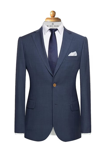 Petrol Blue Wool Suit for Men – Super 120’s Fabric