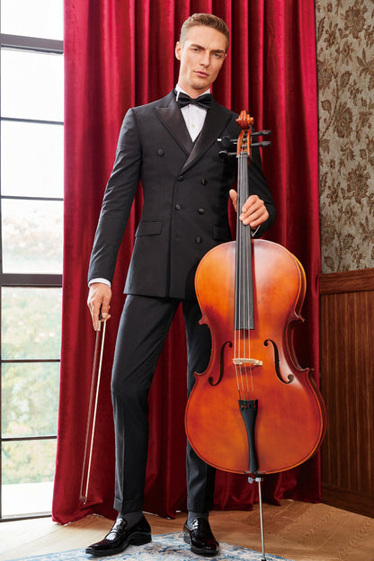 Italian Black Tuxedo Suit – Custom Tailored Super 130’s Wool