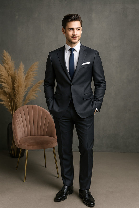 Essential Black Wool Suit – Custom Tailored Classic for Business and Weddings (Copy)
