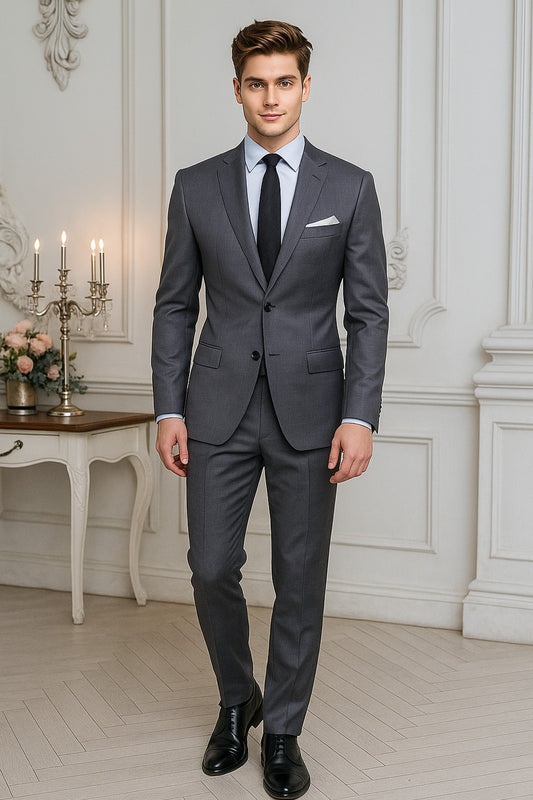 Medium Grey Italian Suit by Vitale Barberis – Year-Round Luxury