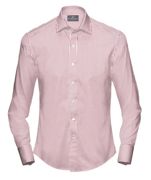 White with Red Striped Formal Shirt – Tailored Office Style