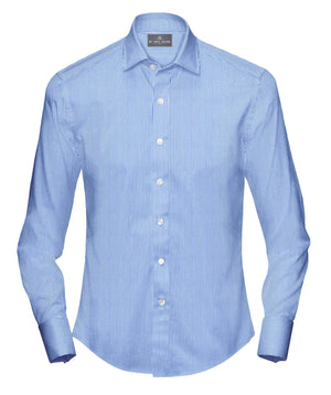 Sky Blue Striped Shirt for Men – Custom Tailored Bengal Stripe Shirt